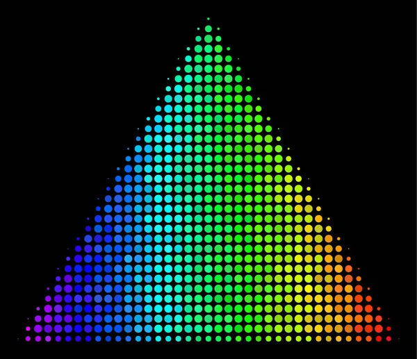 Regenboog gekleurde stip gevulde driehoekje — Stockvector