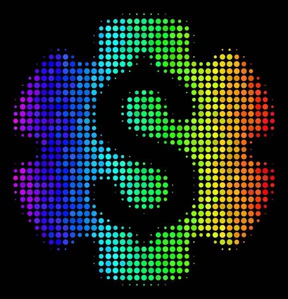 Rainbow Kolorowe Pixel finansowych ustawienia ikony koła zębatego — Wektor stockowy