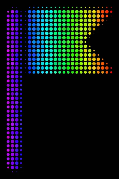 Icône de drapeau pointillée spectrale — Image vectorielle