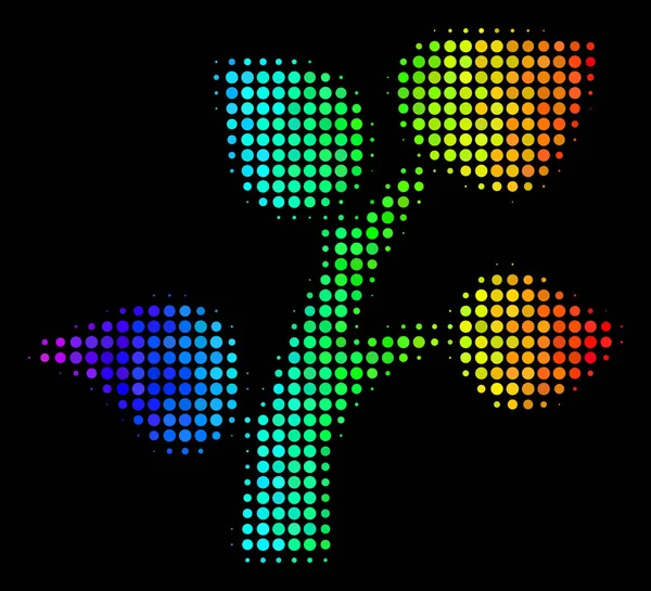 Ícone colorido espectral da planta da flora do ponto —  Vetores de Stock