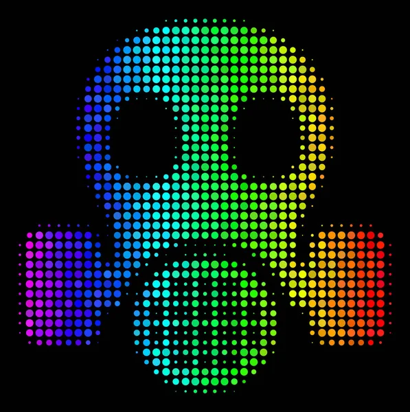 Rainbow Kolorowe kropki Maska Gazowa ikona — Wektor stockowy