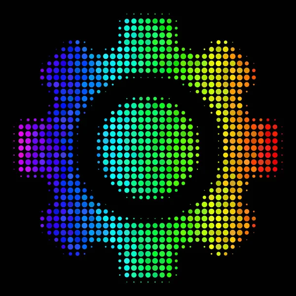 Spectrum Dotted Gear Icon — Stock Vector