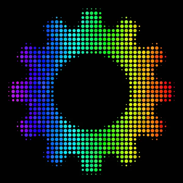 Bright Pixel Gear Icon — Stock Vector