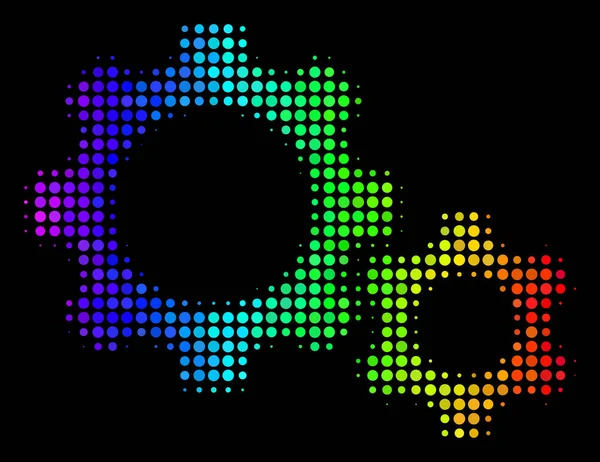 Bright Dot Gears pictogram — Stockvector
