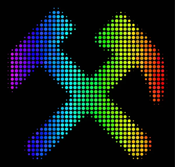 Spectrum Dotted Hammers Icon — Stock Vector