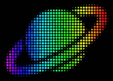 Gezegen Satürn simgesi noktalı spektrum