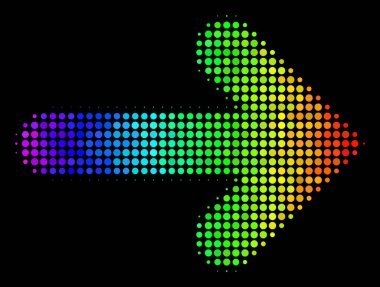 Spektral renkli noktayı sağ ok simgesi