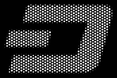 Beyaz nokta çizgi para birimi simgesi