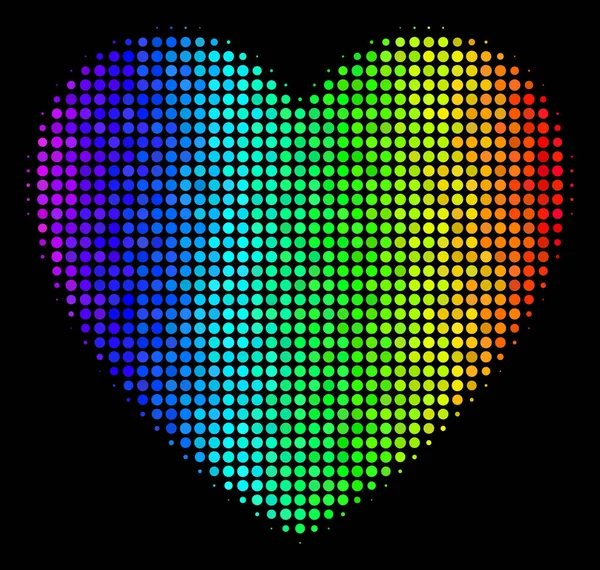 Spectrum Dot Love Heart Icon — Stock Vector