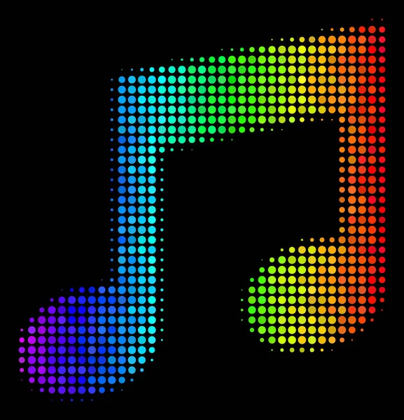 Gökkuşağı renkli piksel müzik notlar simgesini — Stok Vektör