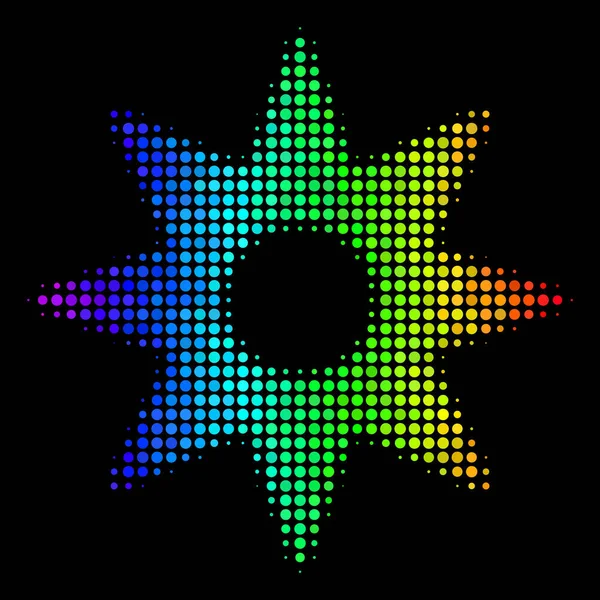 Nuevo icono de la estrella del punto de color del arco iris — Vector de stock