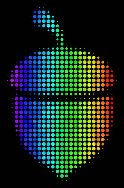 Gökkuşağı renkli piksel meşe palamudu simgesi — Stok Vektör