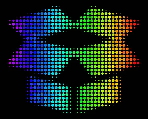 Duha barevné tečkovaná otevřené pole ikona — Stockový vektor