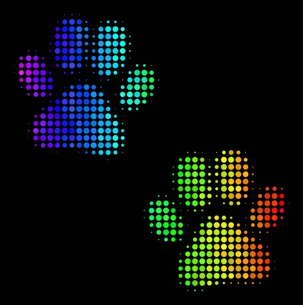 Spectrum Dot Paw Footprints Icon — Stock Vector