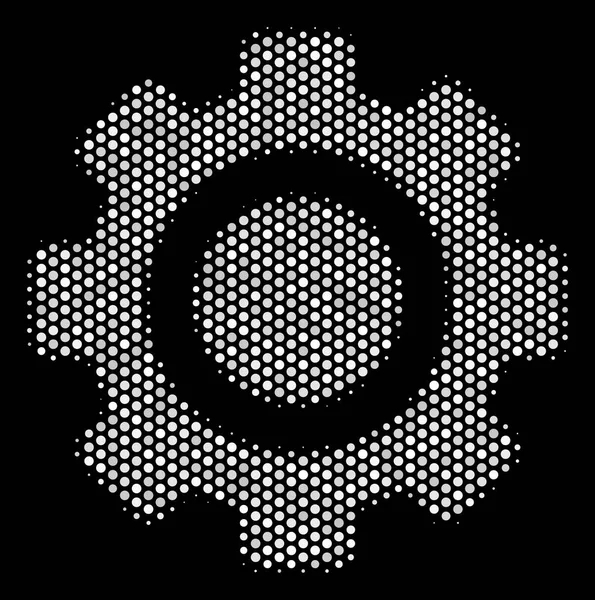 Λευκό Pixelated γρανάζι — Διανυσματικό Αρχείο