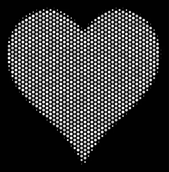 White Pixelated Hearts Suit Icon — Stock Vector