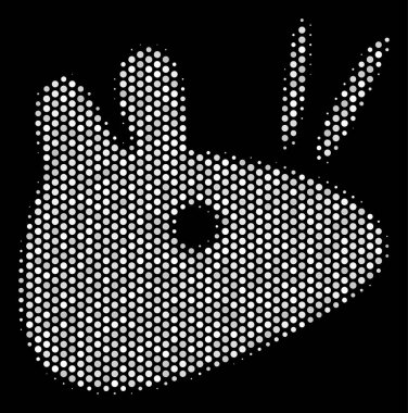 Beyaz nokta fare kafa simgesi