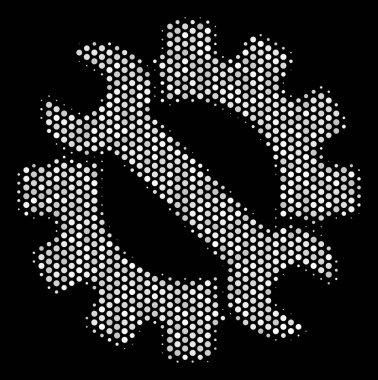 Beyaz Pixelated hizmet araçlar simgesi