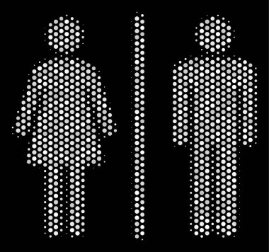 Beyaz piksel tuvalet kişi simgesi