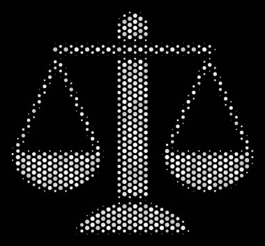 Beyaz yarı ton ağırlık ölçekler simgesi