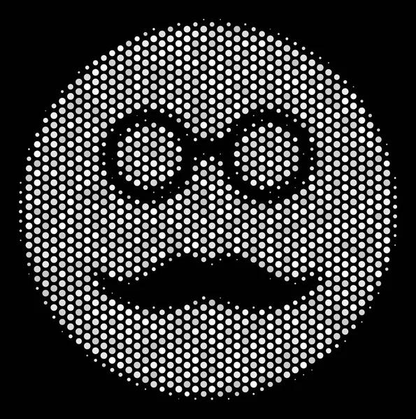 Icono blanco Pixel Pension Smiley — Archivo Imágenes Vectoriales