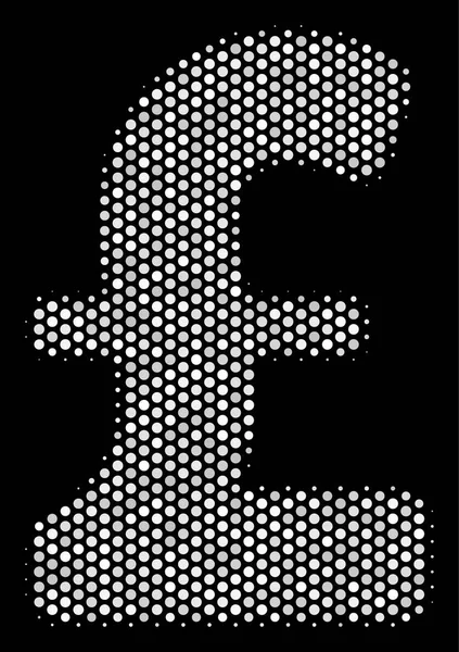 Fehér Pixelated font Sterling ikon — Stock Vector