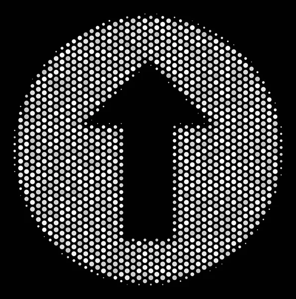 Icono de flecha redondeada de punto blanco — Vector de stock