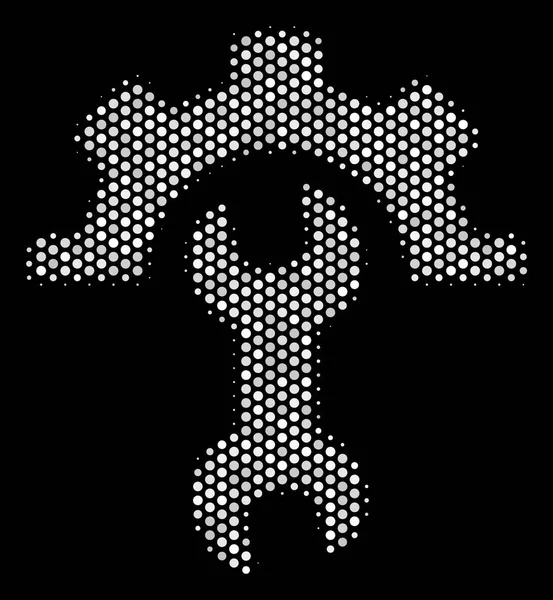 Icono de herramientas de servicio de píxel blanco — Vector de stock