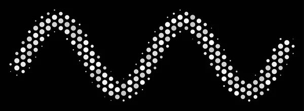 Icono de onda sinusoide punto blanco — Vector de stock