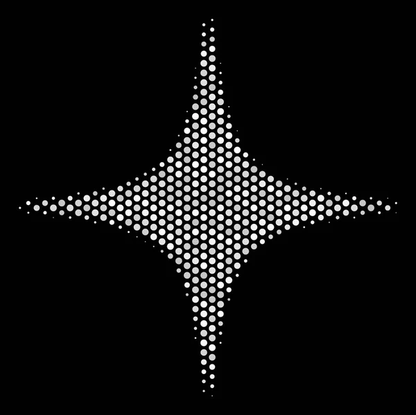 Bílé tečkované prostor ikonu hvězdičky — Stockový vektor