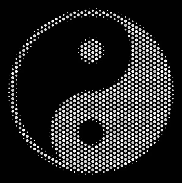 White Pixelated Yin Yang Icon — Stock Photo, Image