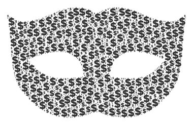 Gizlilik maskesi bileşimi dolar ve noktalar