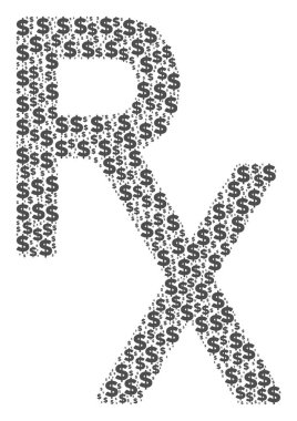 RX sağlık sembol bileşimi dolar ve noktalar