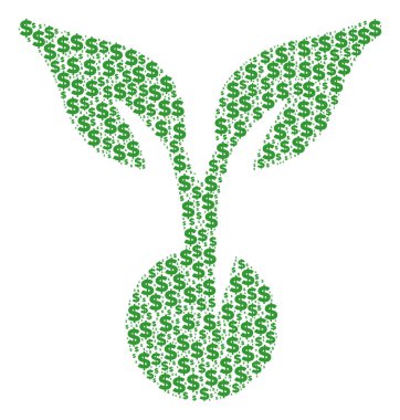 Tohum dolar ve noktalar kolaj Filiz