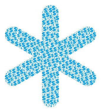 Kar tanesi kompozisyon Doları ve noktalar