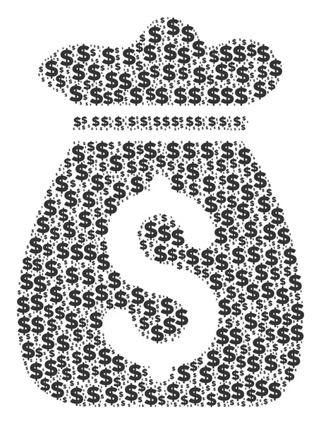 Money Bag Composition of Dollar and Dots — Stock Vector