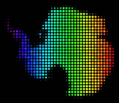 Gökkuşağı renkli nokta Antarktika harita