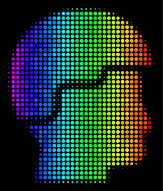 Renkli piksel asker kask simgesi