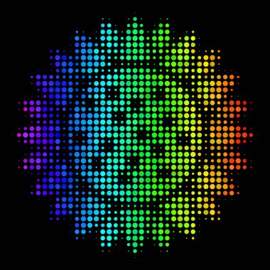 Gökkuşağı renkli piksel ayçiçeği simgesi