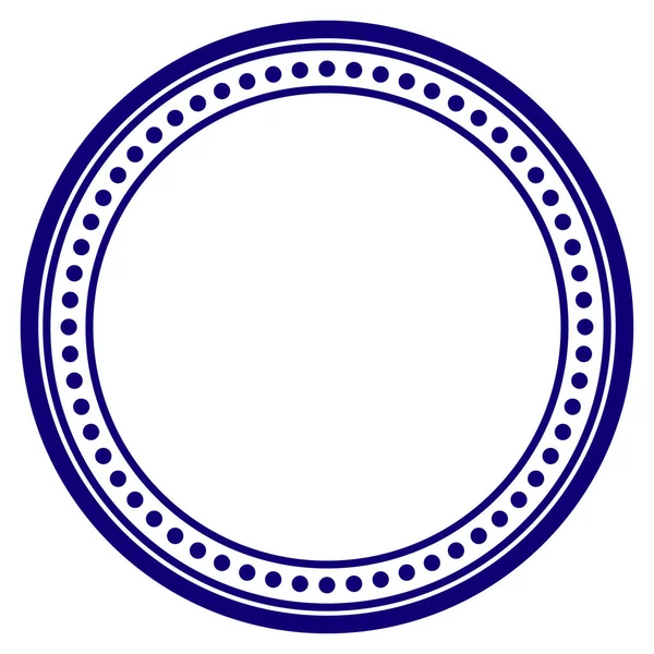 Round frame with blue dots vector free download