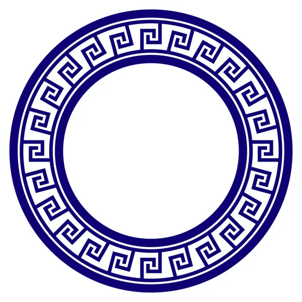 Yunan klasik yuvarlak çerçeve şablon — Stok Vektör