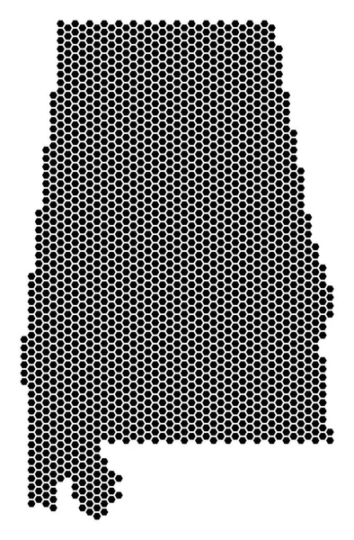 Hexagon Alabama Mappa statale — Vettoriale Stock