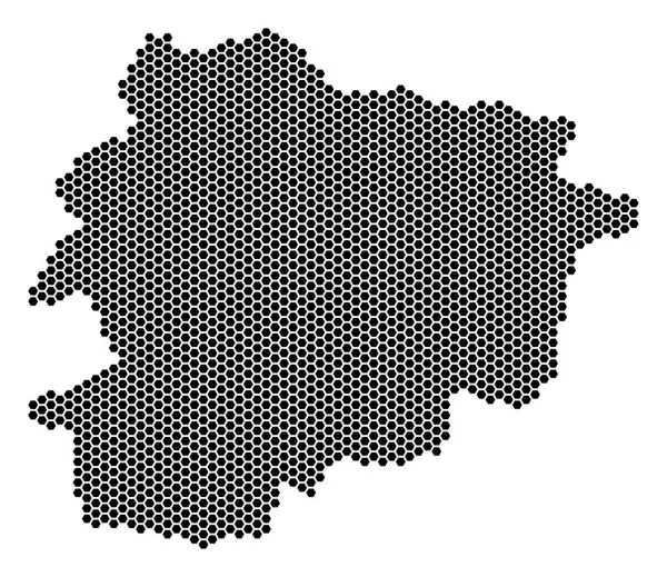 Hexagon Andorra Map — Stock Vector