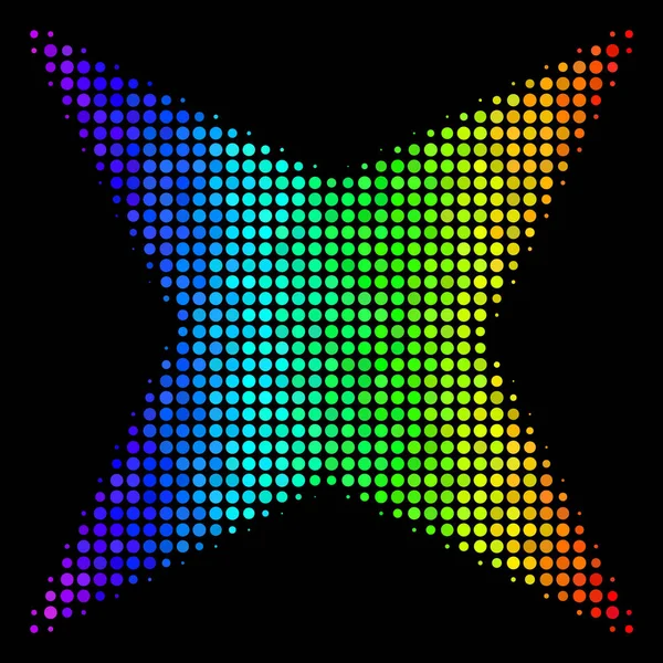 虹色ドットの輝きの星のアイコン — ストックベクタ
