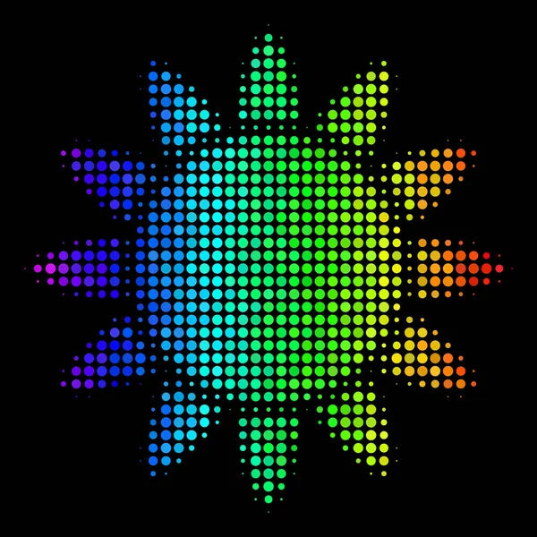 Färgade Pixel Sun Icon — Stock vektor