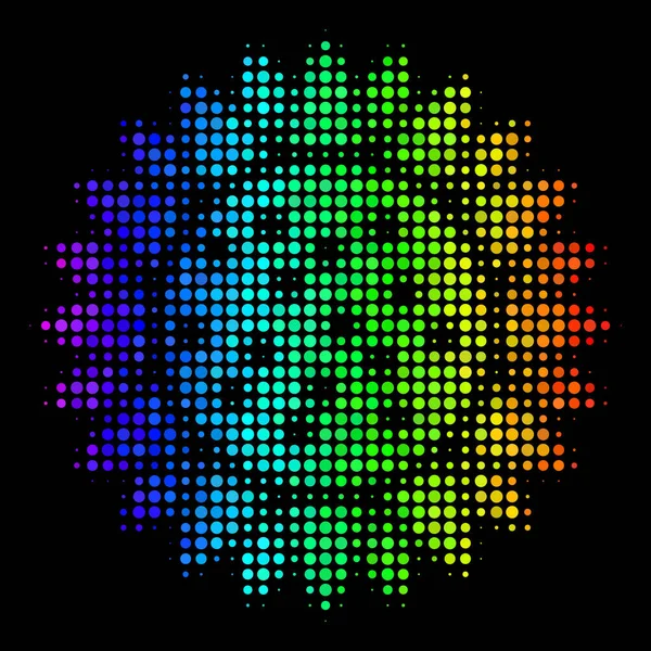 Icono de girasol de píxeles de color arco iris — Vector de stock