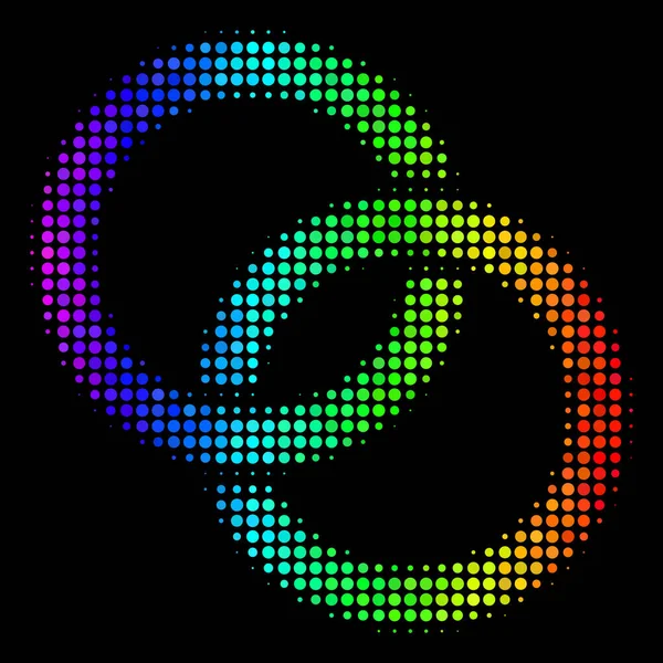 Spectrale gekleurde bezaaid trouwringen pictogram — Stockvector