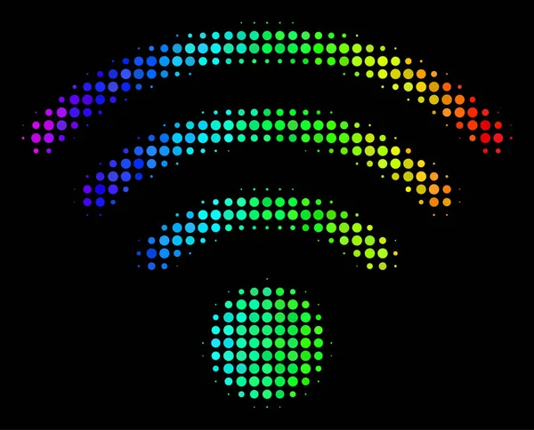 色付きピクセルの Wi-Fi ソース アイコン — ストックベクタ