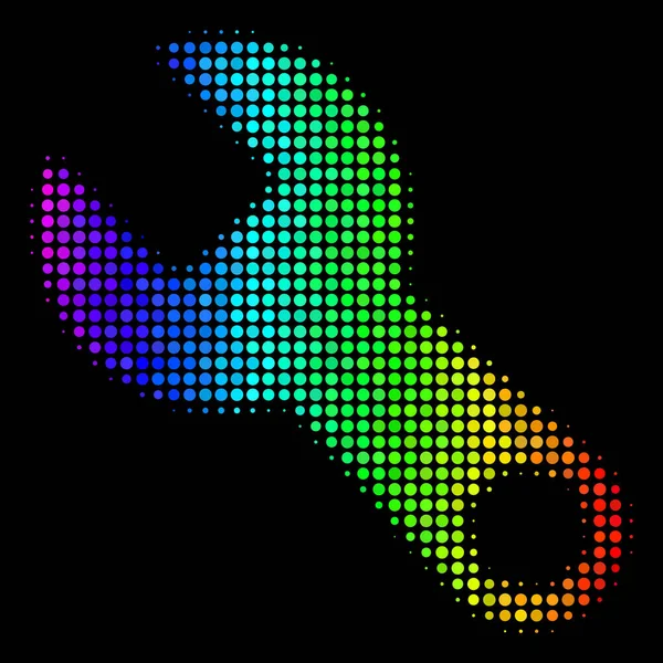 光谱彩色像素扳手图标 — 图库矢量图片