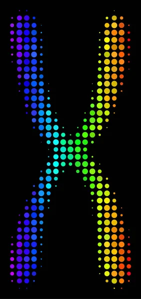 Spektrální barvy tečkované chromosom ikonu — Stockový vektor